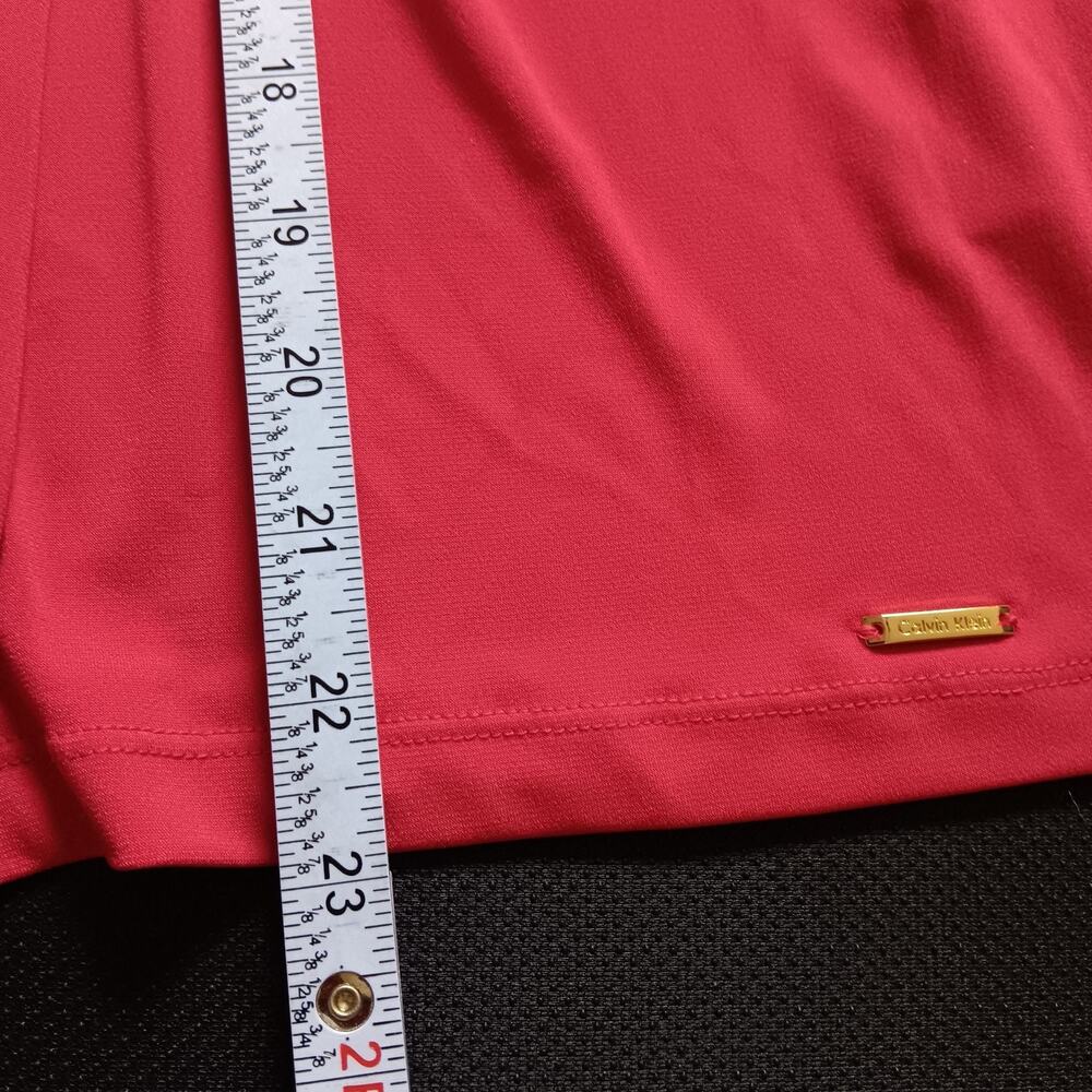 Calvin Klein Women's Sleeveless V-Neck Top Career Tank Petite Med Rose Red - Picture 7 of 7